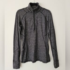 Lululemon Luon Logo Thumb Holes Gray Sweat Shirt Jacket Sz 8